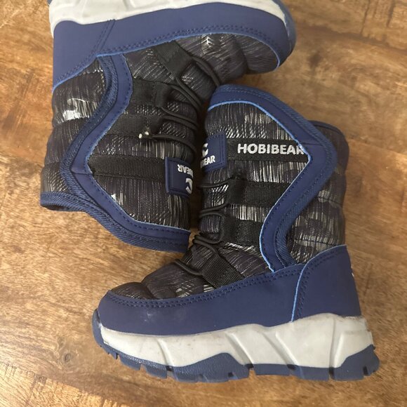 HOBIBEAR Boys Snow Boots Winter Waterproof Slip Resistant Blue - Picture 4 of 7
